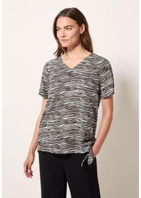 Cecil Damen Kurzarmblusevolcanic grau, casual, Gr. XXL, bedruckt, Stoff, 100% Viskose, Blusen, aus softer Viskose