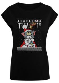 ABSOLUTE CULT Herren T-Shirt "ABSOLUTE CULT Damen Ladies Tom and Jerry - Fair Isle T-Shirt", schwarz, casual, Gr. S, bedruckt, 100% Baumwolle, Shirts