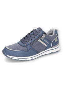 Herren Sneaker, Dockers by Gerli, Gr. 46, blau, Textil, Synthetik, sportlich, Schuhe, Running Sneaker, Schnürschuh, Freizeitschuh mit Reißverschluss