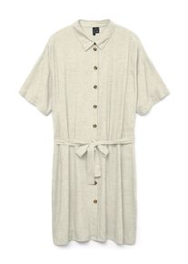Véro Moda VERO MODA Damen Blusenkleid "VMTHEA SS SHORT SHIRT DRESS WVN NOOS", weiß, modisch, Gr. M, meliert, Web, Obermaterial: 70% Viskose, 30% Leinen, Kleider