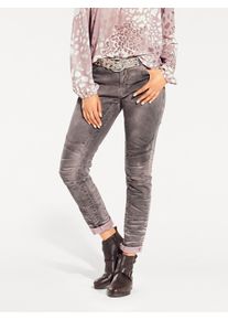 Heine Damen Boyfriend-Hose, lila, Gr. 22, unifarben, 98% Baumwolle, 2% Elasthan, Hosen