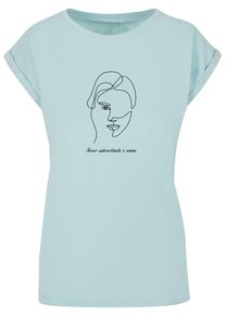 Merchcode Herren T-Shirt "Merchcode Damen Ladies WD - Woman Figure Extended Shoulder Tee", blau, casual, Gr. XL, bedruckt, 100% Baumwolle, Shirts