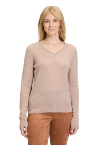 Betty Barclay Damen Strickpullover "Betty Barclay Kaschmir-Pullover mit V-Ausschnitt", beige, Basic, Gr. 42, Strick, Obermaterial: 100% Kaschmir.,