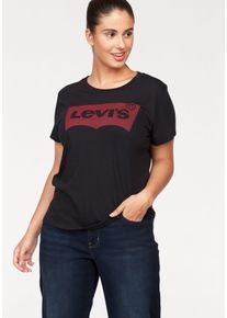 LEVI'S® PLUS LEVI'S PLUS Damen T-Shirt "Perfect Tee", schwarz, casual, Gr. XXL, bedruckt, Single Jersey, Obermaterial: 100% Baumwolle, Shirts, mit Batwing-Logo