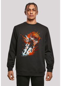 F4NT4STIC Herren Kapuzenpullover "Basketball Splash Orange Sport CREW", schwarz, casual, Gr. M, Obermaterial: 50% Baumwolle, 50% Polyester, Pullover,