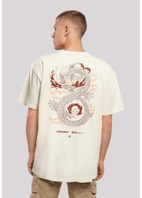 F4NT4STIC Herren T-Shirt "Drache Feuer Japan", beige, casual, Gr. XXXL, Obermaterial: 100% Baumwolle, Shirts, Print