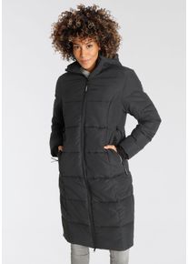Kangaroos Damen Steppmantel, schwarz, casual, Gr. 34, unifarben, kontrastfarbene Details, Web, Obermaterial: 100% Polyester. Futter: 100% Polyester.