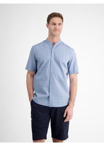 Lerros Herren Kurzarmhemd "Lerros Kurzarmhemd in Seersuckerqualität", blau, Gr. S, 98% Baumwolle, 2% Elasthan, Hemden