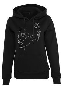 MisterTee Damen Kapuzenpullover "MisterTee Ladies One Line Fit Hoody", schwarz, casual, Gr. M, unifarben, 65% Baumwolle, 35% Polyester, Pullover