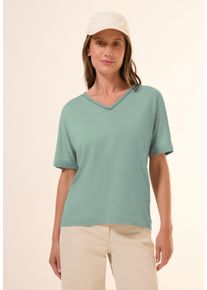 Cecil Damen T-Shirtmatcha grün, casual, Gr. S, unifarben, Web, Stoff, 50% Baumwolle, 50% Modal , Shirts, mit V-Ausschnitt