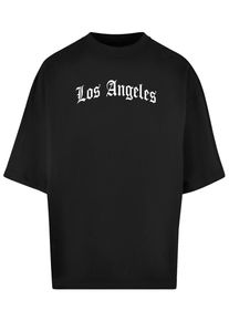 MisterTee Herren T-Shirt "MisterTee Los Angeles Wording New Huge Tee", schwarz, casual, Gr. XL, bedruckt, 100% Baumwolle, Shirts