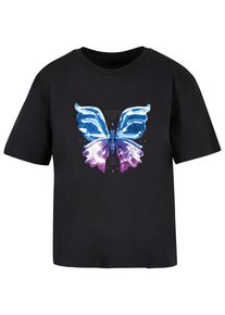 MISS TEE Herren T-Shirt "Miss Tee Damen Chromed Butterfly Tee", schwarz, casual, Gr. XL, unifarben, 100% Baumwolle, Shirts