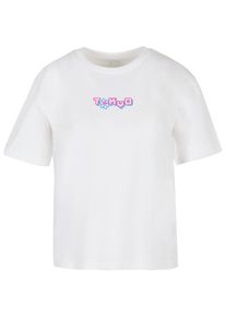 MISS TEE Herren T-Shirt "Miss Tee Damen Tokyo Dragon Neon Tee", weiß, casual, Gr. L, bedruckt, 100% Baumwolle, Shirts