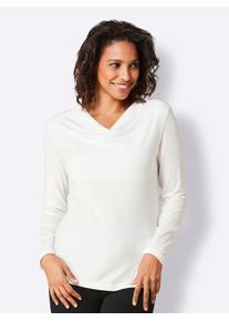 Damen Wasserfallshirt "Modal-Shirt", beige, Gr. 36, CREATION L PREMIUM, unifarben, 95% Modal, 5% Elasthan, Shirts