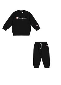 Champion Kinder Jogginganzug "ICONS Full Zip Hooded Se", schwarz, sportlich, Gr. 98, Obermaterial: 51% Baumwolle, 49% Polyester, Sportanzüge, für