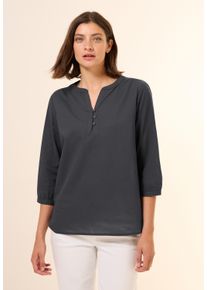 Cecil Damen Shirtbluse, grau, casual, Gr. S, unifarben, Web, 100% Baumwolle, Blusen, mit 3/4 Ärmeln