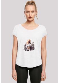 F4NT4STIC Damen T-Shirt "Gothic Skeleton Vintage Plattenspieler", weiß, casual, Gr. XXL, Obermaterial: 100% Baumwolle, Shirts, Premium Qualität