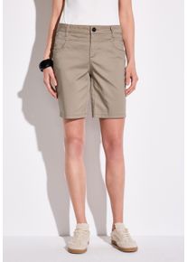 Street One Damen Bermudasbuff grau, casual, Gr. 36, unifarben, Web, 97% Baumwolle, 3% Elasthan, Hosen, 4-Pocket Style