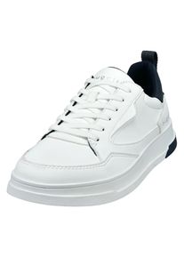 Bugatti Herren Keilsneaker, Gr. 42, blau, Lederimitat, unifarben mit Farbeinsatz, sportlich, Schuhe, Freizeitschuh, Halbschuh, Schnürer mit