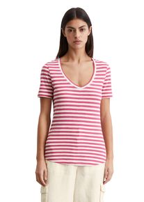 Marc O'Polo MARC O'POLO Damen T-Shirt "aus Organic Cotton Slub Jersey"multi, blushed pink, Basic, Gr. XS, gestreift, Obermaterial: 100% Baumwolle, Shirts