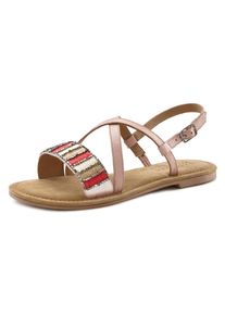 Lascana Damen Sandale "Sommerschuh", Gr. 39, rosa, Obermaterial: 70% Schafsleder, 30% Textilmaterial. Futter: 100% Schafsleder. Decksohle: 100%