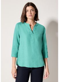 Cecil Damen Klassische Bluse, grün, casual, Gr. S, unifarben, Web, 100% Leinen, Blusen, mit 3/4 Ärmeln