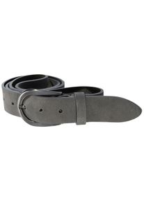 Silbergift Damen Ledergürtel, grau, modisch,casual,klassisch, Gr. 100, unifarben, Rindsleder, Gürtel, mit fein genarbter Oberfläche, geschwärzte