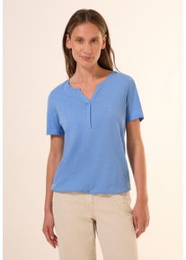 Cecil Damen T-Shirt, blau, casual, Gr. S, unifarben, Web, 100% Baumwolle, Shirts, aus reiner Baumwolle