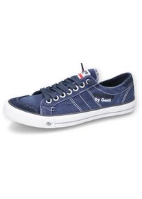 Herren Slip-On Sneaker, Dockers by Gerli, Gr. 41, blau, Textil, washed, casual, Schuhe, Freizeitschuh, Retro Sneaker, Fake Schnürung, in cooler