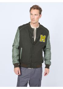 Mustang Herren Lederjacke "31022263", grün, Gr. M, Obermaterial: 100% Wolle / Ärmel: 100% Lammleder / Futter: 60% Polyester 35% Baumwolle /