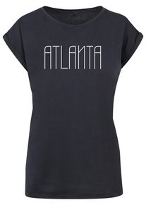 Merchcode Herren T-Shirt "Merchcode Damen Ladies Atlanta X Extended Shoulder Tee", blau, casual, Gr. XS, bedruckt, 100% Baumwolle, Shirts