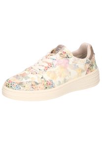Mustang Shoes Damen Sneaker, Gr. 41, bunt, Lederimitat, geblümt, casual, Schuhe, Pride Sneaker, Schnürschuh mit bunten Metallic-Besätzen