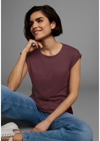Boysen's BOYSEN'S Damen T-Shirt, rot, Basic, Gr. 50, unifarben, clean, Jersey, Obermaterial: 50% Baumwolle, 50% Polyester, Shirts, Kurzarm, unifarben,