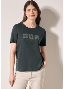 Cecil Damen T-Shirtslate khaki, casual, Gr. L, bedruckt, Web, 100% Baumwolle, Shirts, aus reiner Baumwolle