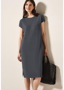 Cecil Damen Strickkleidvolcanic grau, casual, Gr. L, unifarben, Web, Obermaterial: 58% Baumwolle, 42% Polyester, Kleider, in Struktur-Optik