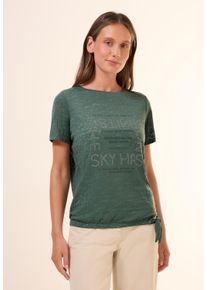 Cecil Damen T-Shirtschwarz balmy khaki, casual, Gr. XL, unifarben, Web, 50% Baumwolle, 50% Polyester, Shirts, Feel Good Fit