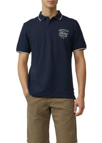 s.Oliver Herren Poloshirt, blau, casual, Gr. XL, bedruckt, Jersey, Obermaterial: 100% Baumwolle, Shirts, mit Front Print