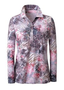 CLASSIC Damen Poloshirt "Poloshirt", rosa, Gr. 38, geblümt, gemustert, mehrfarbig, 92% Polyester, 8% Elasthan, Shirts