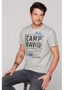 CAMP DAVID Herren Rundhalsshirt, grau, casual, Gr. XXL, bedruckt, Material: 100% Baumwolle, Shirts, aus Baumwolle