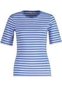 Gant Damen T-Shirt "SLIM STRIPED 1X1 RIBBED KA T-SHIRT"perfect blau, casual, Gr. XXL, Jersey, Obermaterial: 95% Baumwolle, 5% Elasthan, Shirts, mit