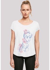 F4NT4STIC Damen T-Shirt "Disney Cinderella Mouse Zeichnung", weiß, casual, Gr. XS, Obermaterial: 100% Baumwolle, Shirts, Damen,Premium