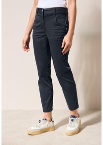 Cecil Damen Stoffhose, blau, casual, Gr. 34, unifarben, Web, 97% Baumwolle, 3% Elasthan, Hosen, 4-Pocket Style