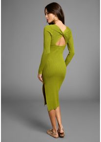 Laura Scott Damen Strickkleid, grün, feminin, Gr. 38, unifarben, Rippstrick, Obermaterial: 70% Viskose, 30% Polyamid, Kleider, mit stilvollem