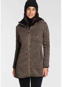 CMP Damen Strickmantel "Parka Fix Hood", braun, sportlich, Gr. 48, Strick, Obermaterial: 100% Polyester. Futter: 100% Polyester, Mäntel