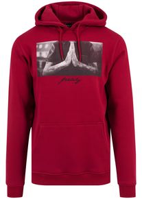 MisterTee Herren Sweatshirt "MisterTee Herren Pray Hoody", rot, Gr. XS, unifarben, 65% Baumwolle, 35% Polyester, Sweatshirts