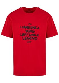 Herren T-Shirt "Upscale by Mister Tee Herren Like A Legend Oversize Tee", rot, casual, Gr. XS, UPSCALE BY MISTER TEE, bedruckt, 100% Baumwolle, Shirts