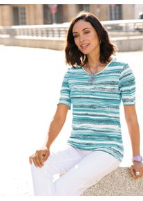 Casual Looks Damen T-Shirt "Shirt", blau, Gr. 52, gemustert, mehrfarbig, 50% Baumwolle, 50% Modal, Shirts