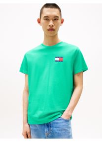 Tommy Jeans Herren T-Shirt "TJM SLIM ESSENTIAL FLAG TEE EXT"hawaiian turquoise, casual, Gr. M, unifarben, Single Jersey, Obermaterial: 100%