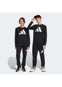 Kinder Trainingsanzug "J BL FT JOG 240", schwarz-weiß, sportlich, Gr. 176, adidas Sportswear, Obermaterial: 70% Baumwolle, 30% Polyester, Sportanzüge