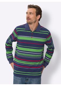 CLASSIC Herren Poloshirt "Langarm-Poloshirt"marine, apfel, geringelt, Gr. 60, gemustert, mehrfarbig, 100% Baumwolle, Shirts